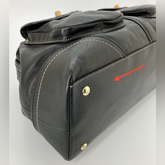 COACH Black #3569 Braided Leather Satchel Bag - Picture 6 of 16